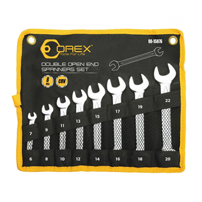 Orex 8PC DOUBLE OPEN END WRENCH SET (6MM-22MM) 90-15076